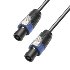 Adam hall K4S225SS1000 - Cable de altavoz 2 x 2,5 mm² Conector de altavoz estándar de 2 polos a conector de altavoz estándar de 2 polos 10 m, Cable de altavoz muy flexible, Sección del conductor 2 x 2,5 mm², robusta cubier...