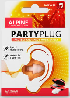Alpine PartyPlug - Protector auditivo con 1 filtro, Protege hasta 25 dB, No más zumbidos ni zumbidos en los oídos, La calidad de la música sigue siendo muy buena gracias a AlpineAcousticFilters™, El modelo Party Plug...