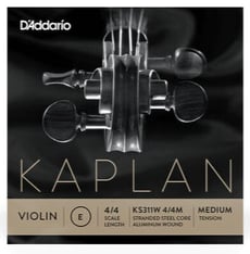 D´Addario Kaplan KS311W Non Whistling E String - 4/4 mediano, Cuerda única con carácter tonal cálido y voluminoso., 