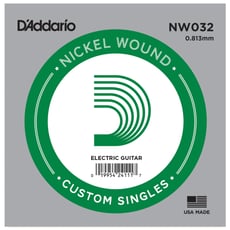 D´Addario  NW032 Single String  - Cadena única, para guitarras electricas, níquel redondo herido, con alma de acero, Potencia: 032w, 