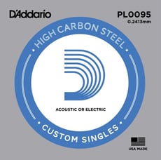 Daddario  PL0095 Single String - acero liso, Mayor calidad de sonido y durabilidad, Calibre: 0095, 