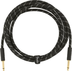 Fender  Deluxe Series Straight/Straight Black Tweed 3m  - Cable de instrumento serie Deluxe, recto/recto, 3 m, tweed negro, 
