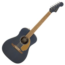 Fender Malibu Player Midnight Satin - Forma del cuerpo: Malibú, Tapa maciza de pícea de Sitka, Aros y fondo de caoba (caoba), Mástil de caoba (caoba), Diapasón en Nogal (Walnut), Radio del brazo: 400 mm (15,75
