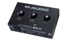 M-Audio  M-Track Solo  - Interfaz de audio USB de 2 canales, Resolución: 24 bits / 48 kHz, 1 combo de entrada de micrófono/línea con preamplificador de cristal: XLR/jack, Ganancia máxima: +54dB, Alimentación phantom selecc...