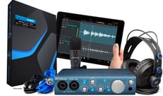 Presonus AudioBox iTwo Studio - AudioBox iTWO, con licencia de Studio One Artist (descargar), Auriculares de estudio HD7/auriculares, Micrófono de condensador de diafragma grande M7, Cable XLR incluido, Interfaz USB (para conecta...