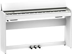 Roland F701 WH Piano Vertical Blanco Satinado Premium Bluetooth - Roland F701 WH Piano vertical electrónico blanco, ¡Roland y Skoove te ofrecen lecciones de piano en línea gratis!, 88 teclas de acción de martillo estándar Roland PHA-4 con marfil sintético, escape...
