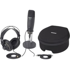 Samson C01U Pro Podcasting Pack Studio - micrófono de estudio, Frecuencia del micrófono 10 - 30000 Hz, tasa de bits de 16 bits, Impedancia de entrada de micrófono 32, Tecnología de conectividad por cable, Interfaz de dispositivo USB, 