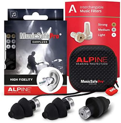 Alpine  MusicSafe Pro 3 Niveis Preto - Previene el daño auditivo y el tinnitus como resultado de la exposición a música alta, Con tres conjuntos de filtros de alta fidelidad: dorado (22 dB), plateado (19 dB) y blanco (16 dB), Cuenta con...