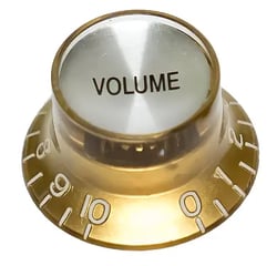 Dr.Parts  Volume Knob Gold/Silver for Alpha Pots (Epiphone) - Botones de ajuste a presión para Gibson/Epiphone Les Paul SG Etc., 