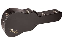 Fender  Dreadnought Case Flat Top - Adecuado para modelos acorazados, cubierta plana, construcción de madera, Dimensiones (largo x ancho x alto): 112 x 40 x 13 cm, Forro interior: Felpa negra, Cubierta: Negra con logo Fender dorado e...