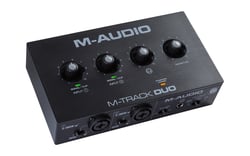 M-Audio  M-Track DUO  - Interfaz de audio USB de 2 canales, Resolución de audio: 16 bits / 48 kHz, 2 entradas combinadas de micrófono/línea/instrumento con preamplificador Crystal: XLR/jack de 6,3 mm, máx. ganancia: +60dB...
