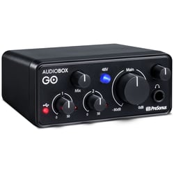 Presonus  AudioBox GO  - Característica 1: interfaz de audio USB 2x2, Montaje en bastidor: no, Pantalla: pantalla LED, Frecuencia de muestreo: 96 kHz, Resolución: 24 bits, Entradas de micrófono: 1, 