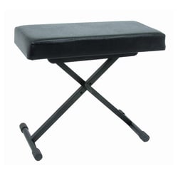 Quiklok BX/8 Adjustable X Piano Bench - Profundidad del asiento: 25 cm, Ancho del asiento: 53cm, Grosor del asiento: 7,5 cm, Posiciones de altura: 48 cm, 51 cm, 58 cm, Capacidad de peso: 112 kg, De color negro, 
