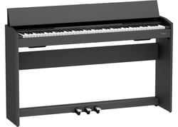 Roland F107 BKX <b>Platinum</b> Piano Preto PHA-4 - Piano vertical Roland F107 NEGRO SATINADO con USB y Bluetooth, Teclado Hammer Action + 256 Voces Polifonía + 15 Sonidos + 377 Canciones, Funda para teclado + 287 lecciones de piano + sistema de son...