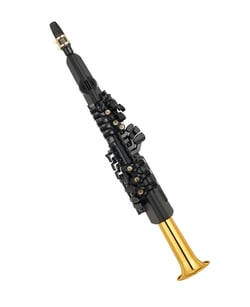 Yamaha YDS-150 Digital Saxophone - La misma digitación que un saxofón acústico, incluidas las notas graves de F# alto, F frontal y A, Unidad de altavoz y campana de latón (conectados por un tubo acústico) juntos forman el sistema ac...